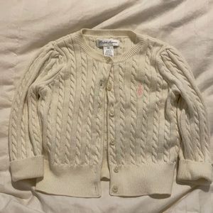 Ralph Lauren. 9 months. Creme cardigan sweater.